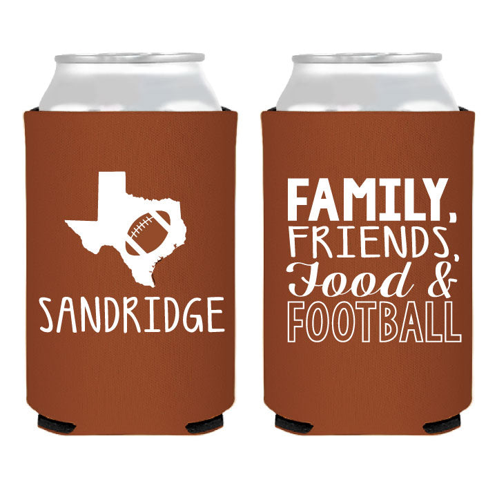 Custom Tailgate Can Coolers - Family, Friends, Food, Football