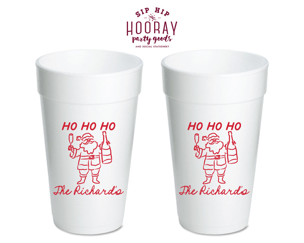Ho Ho Ho Christmas Foam Cups