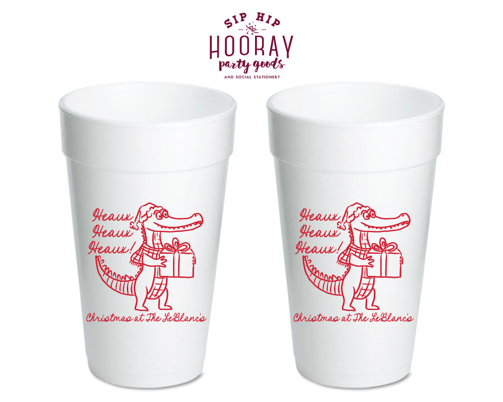 Heaux Heaux Heaux Gator Christmas Foam Cups