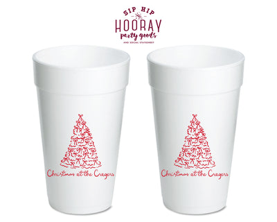 Christmas Tree Christmas Foam Cups