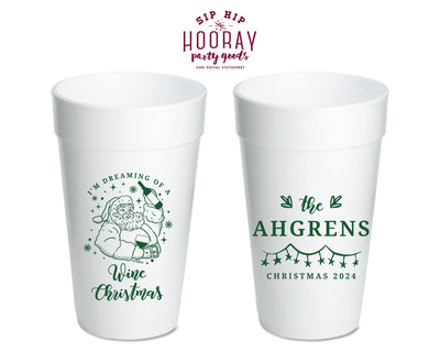 Dreaming of a Wine Christmas Foam Cups