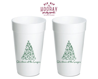 Christmas Tree Christmas Foam Cups