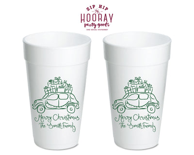 Car With Gifts Christmas Foam Cups