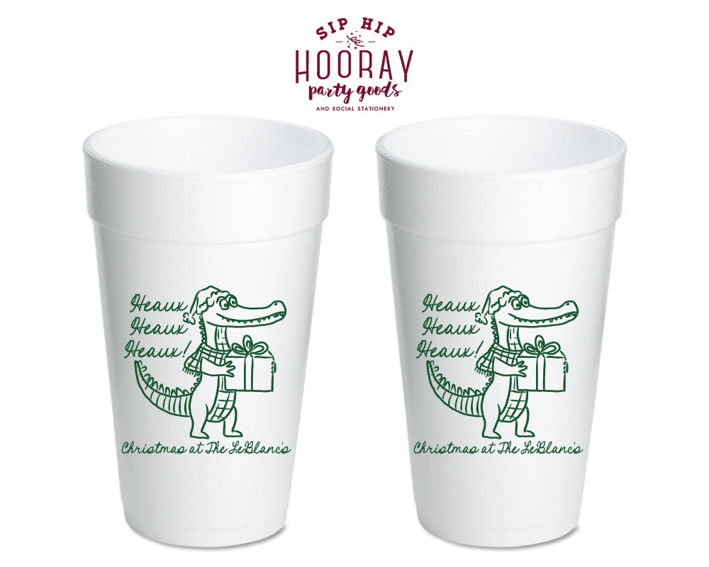 Heaux Heaux Heaux Gator Christmas Foam Cups