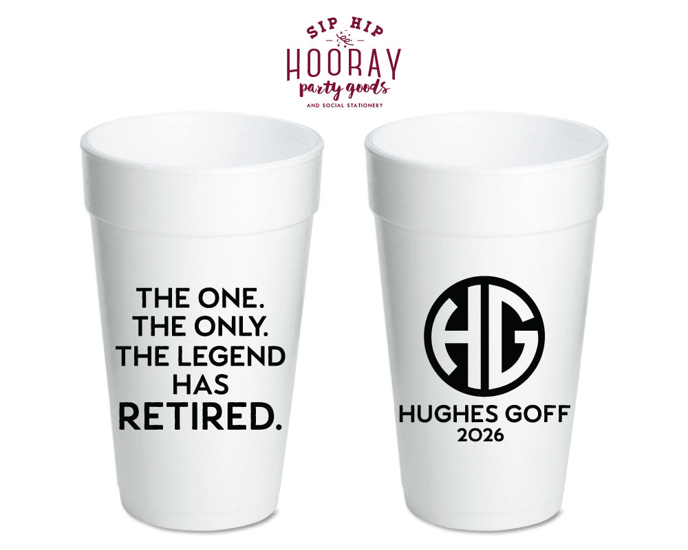 The Legend Has Retired Foam Cups