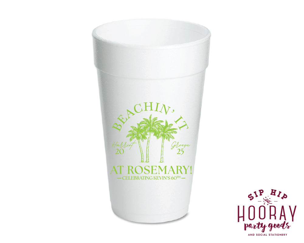 Beachin It Tropical Birthday Foam Cups