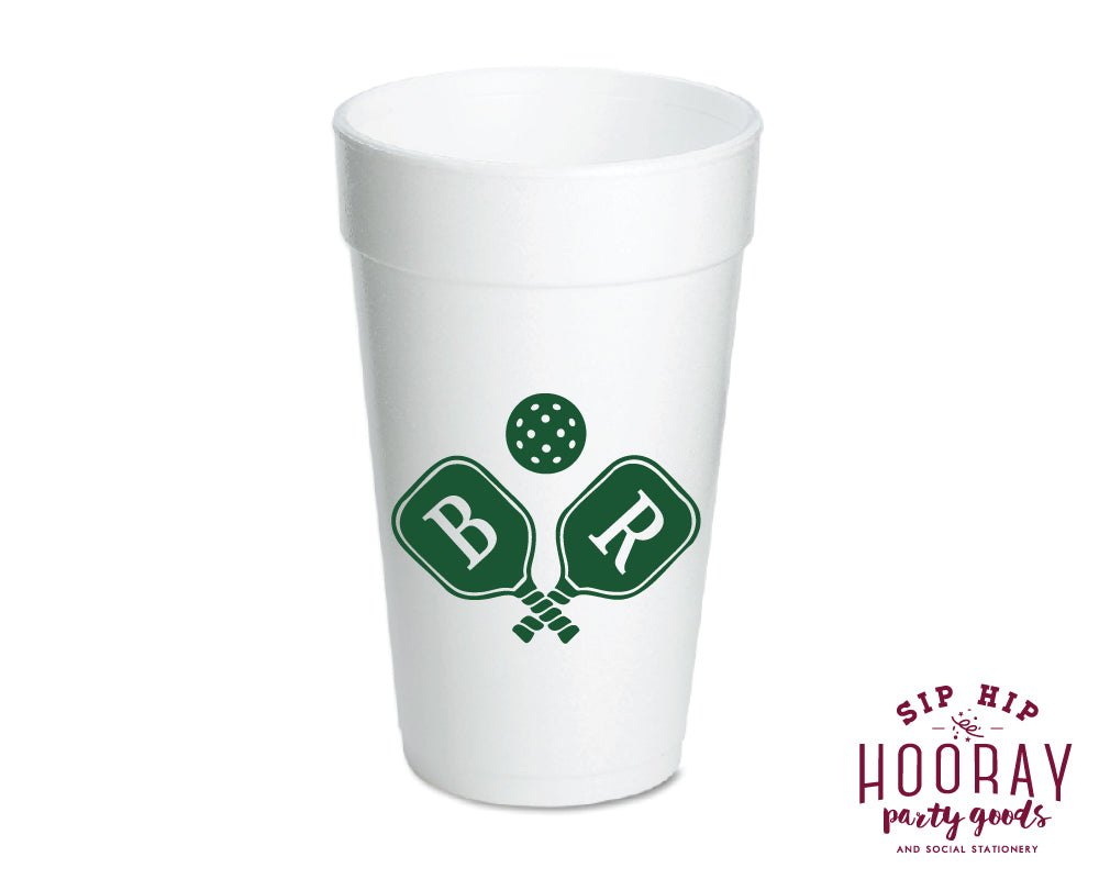 Personalized Pickleball Themed Foam Cups