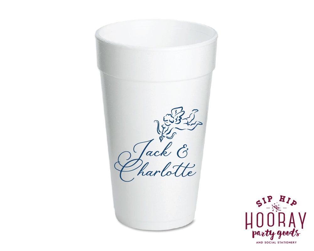 Custom Cupid Wedding Foam Cups