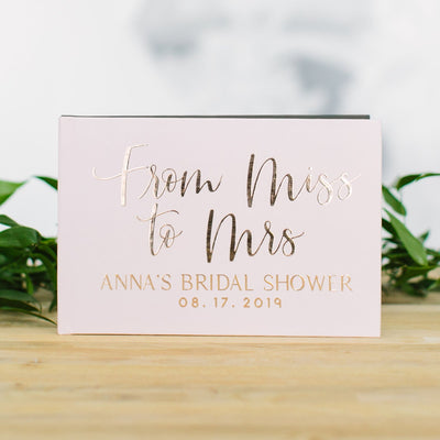 From Miss To Mrs Wedding Shower Guest Book Gift Log