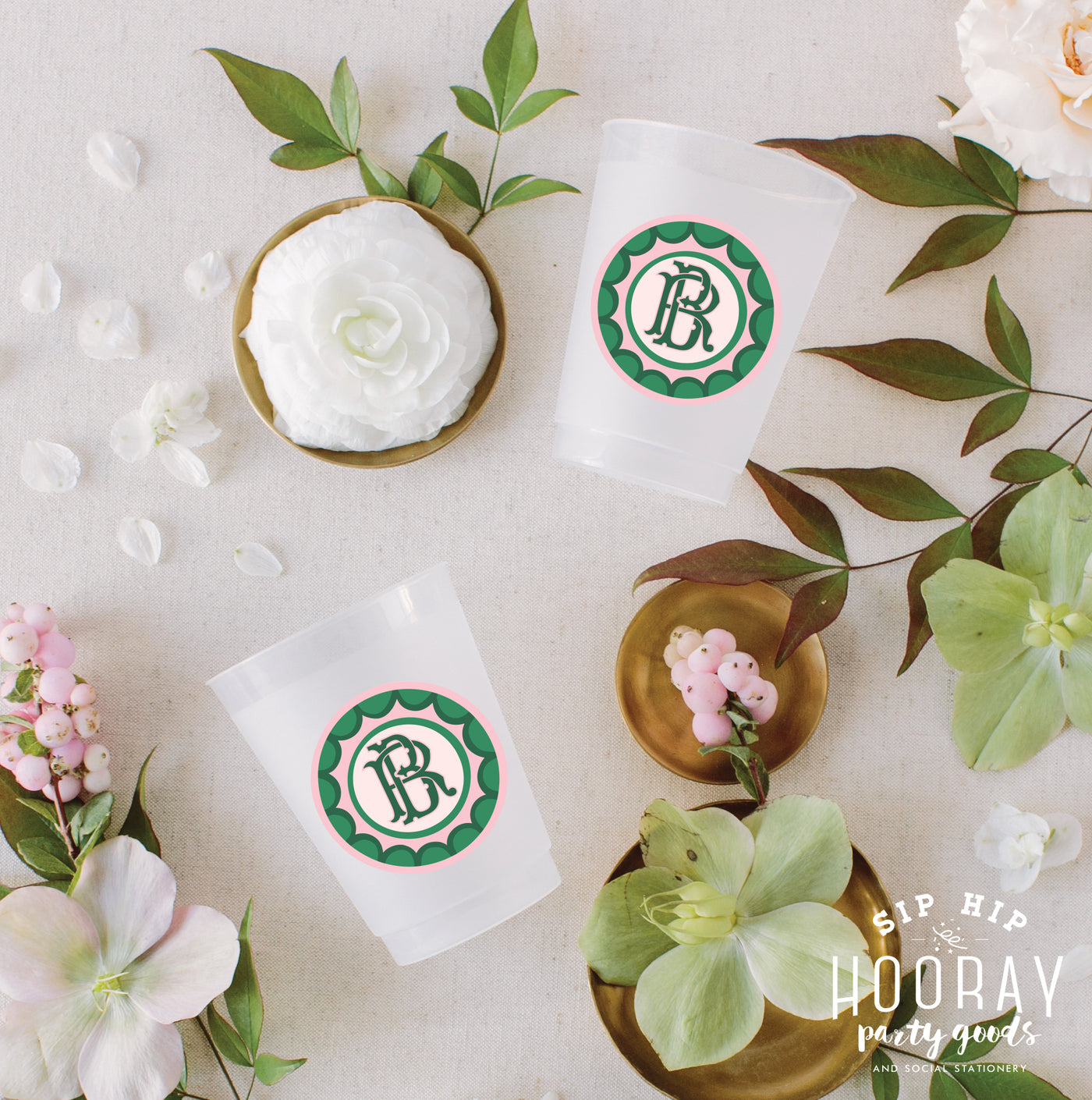 At Home Collection | Custom Duogram Full Color Frosted Cups