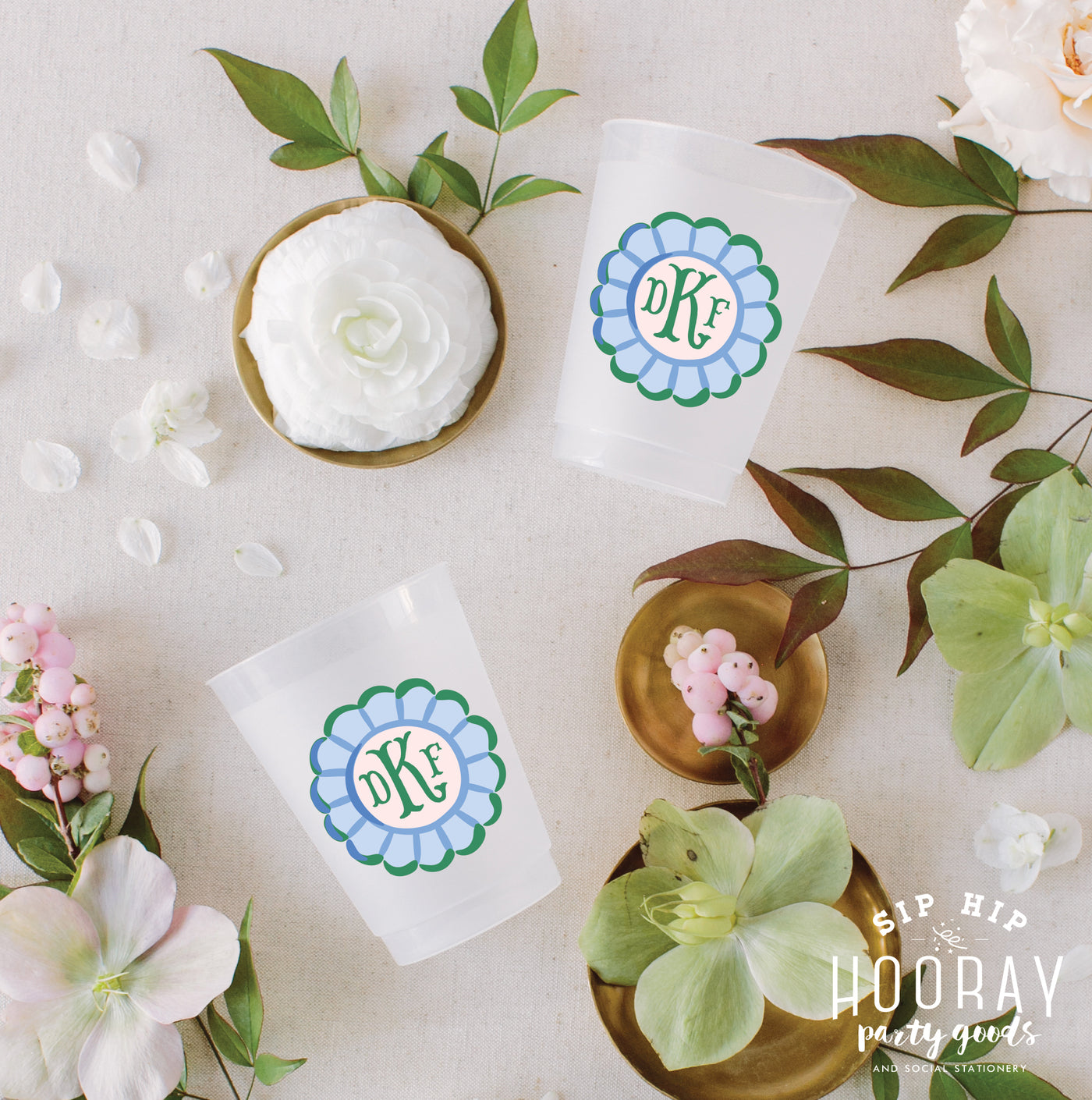 At Home Collection | Custom Initials Full Color Frosted Cups