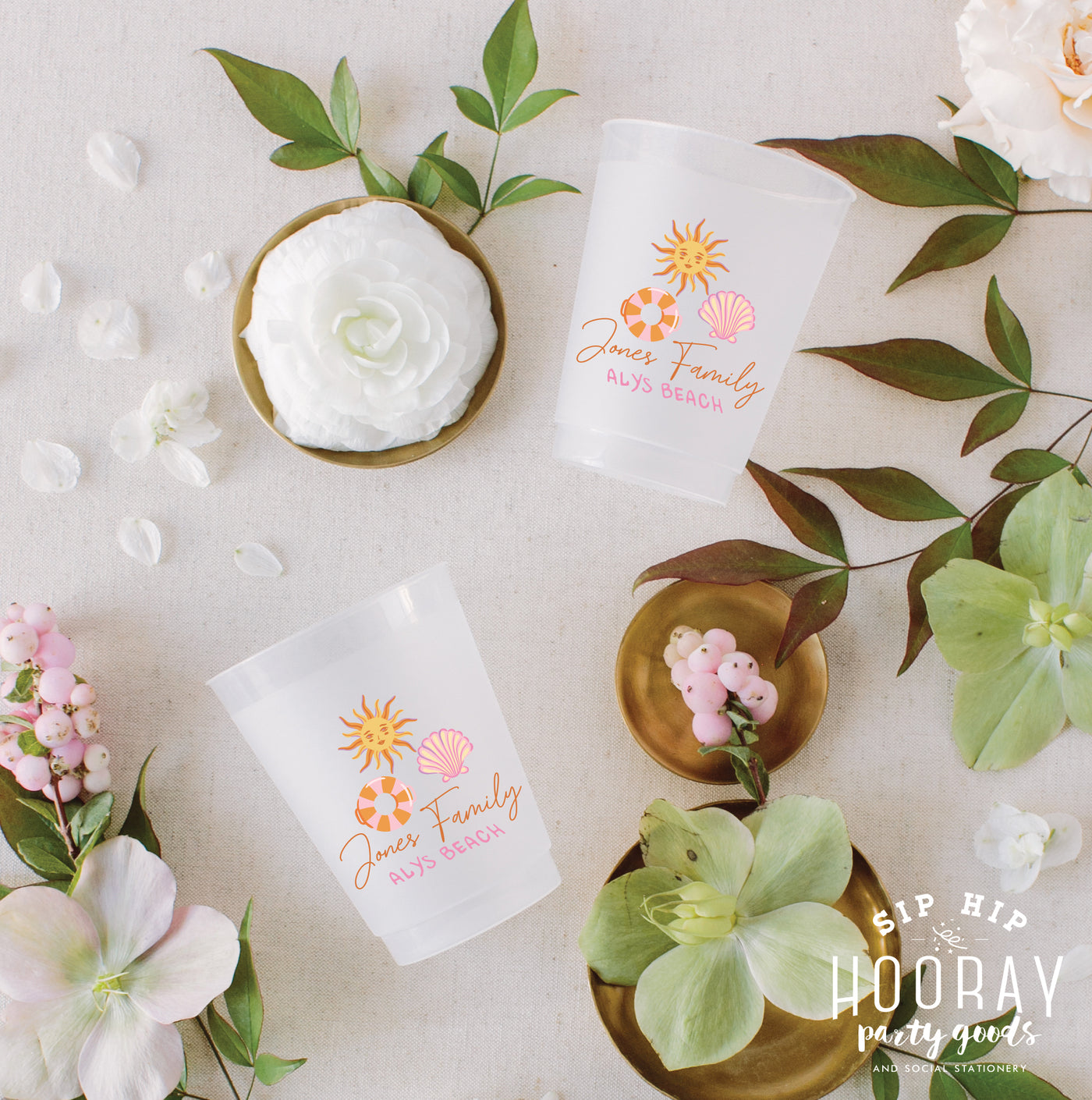 At Home Collection | Family Beach Vacation Full Color Frosted Cups