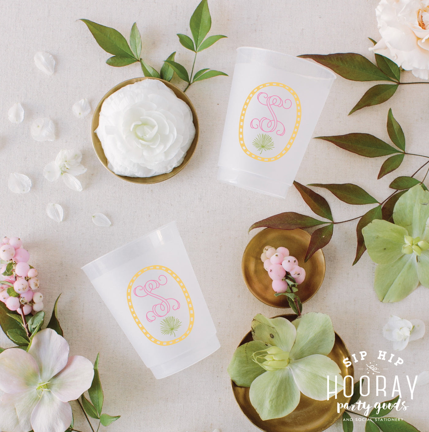 At Home Collection | Custom Monogram Full Color Frosted Cups