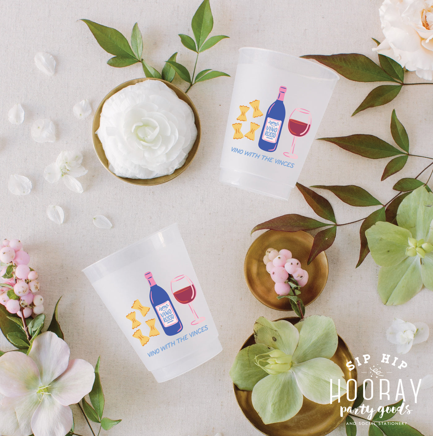 At Home Collection | Vino Icons Full Color Frosted Cups