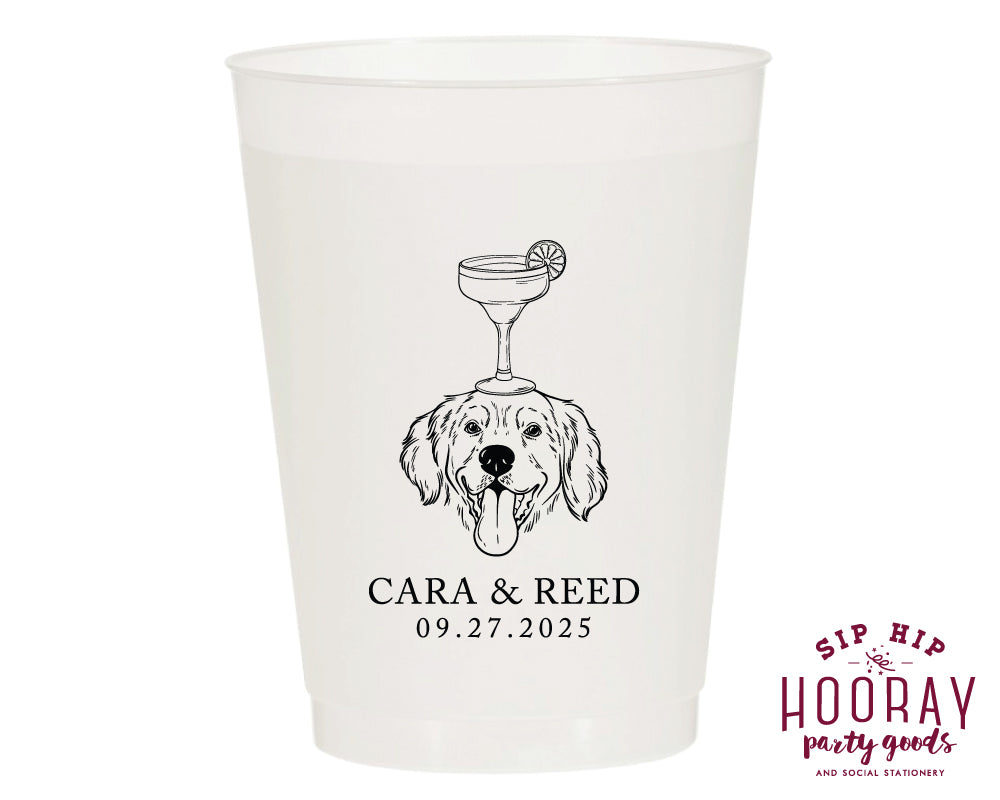 Golden Retriever Wedding Frosted Cups