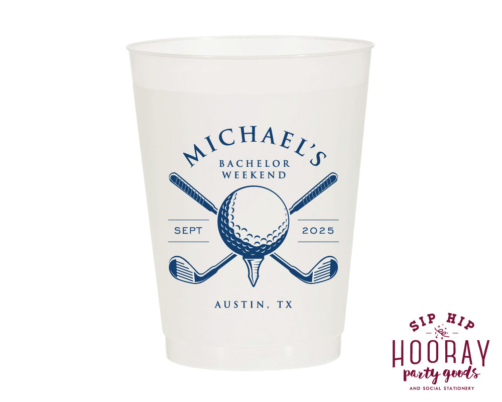 Personalized Bachelor Golf Weekend Frosted Cups