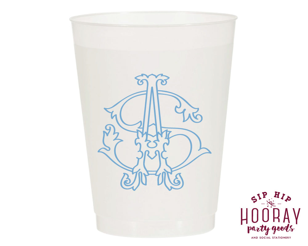 Wedding Duogram Frosted Cups