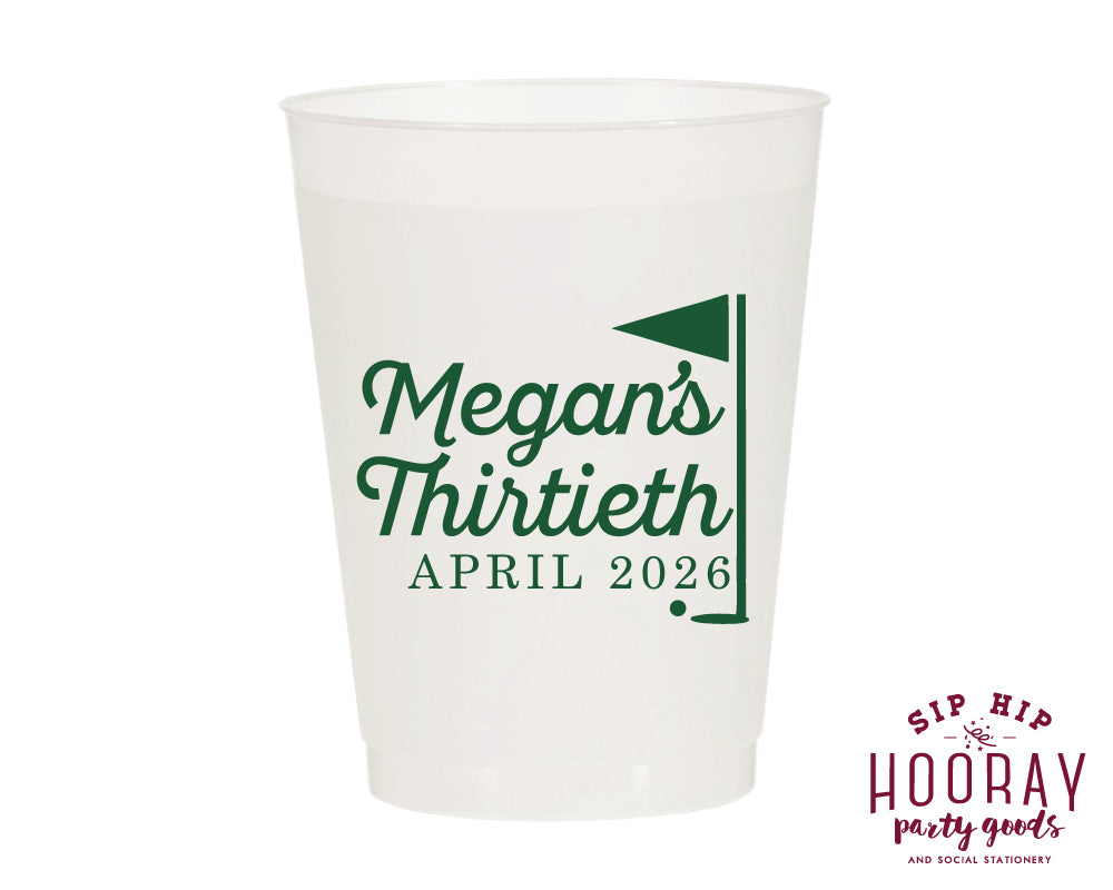 Custom Golf Birthday Party Soft Frosted Cups