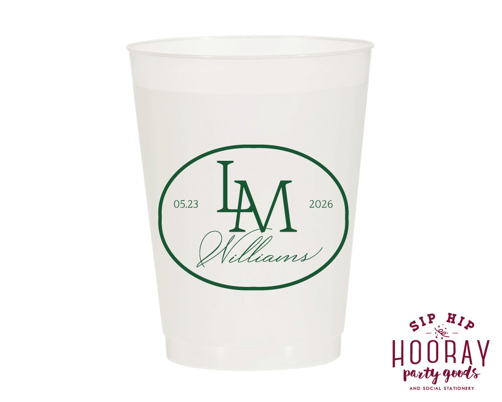 Personalized Wedding Golf Monogram Frosted Cups