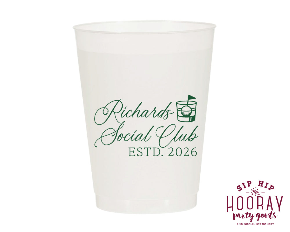 Personalized Golf Lover Social Club Frosted Cups