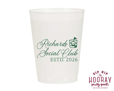 Personalized Golf Lover Social Club Frosted Cups