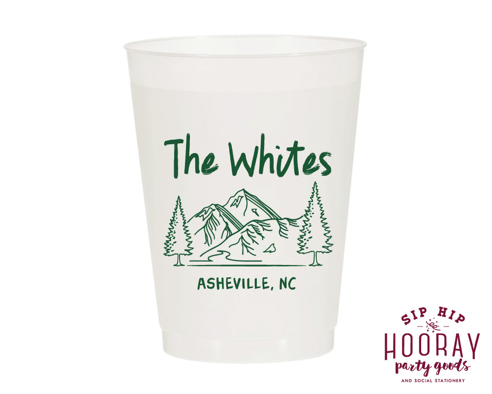 Custom Family Vacation Mountain Trip Frosted Cups