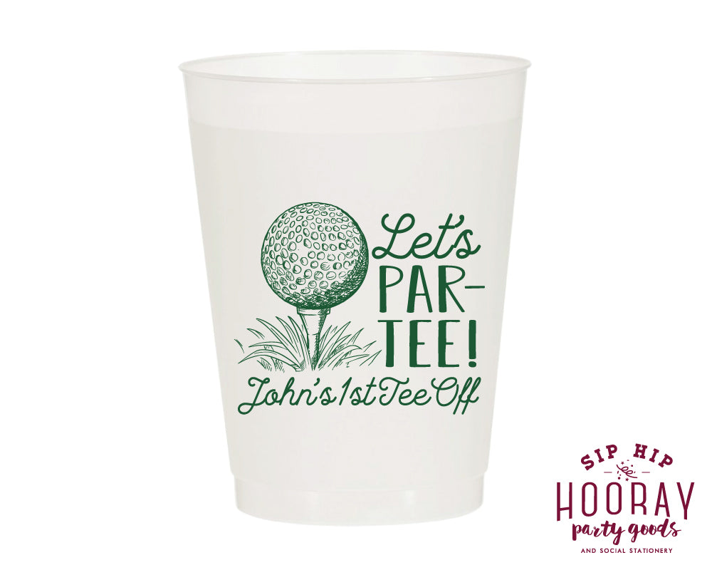 Personalized First Golf Birthday Let's Par Tee Frosted Cups