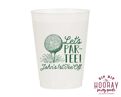 Personalized First Golf Birthday Let's Par Tee Frosted Cups