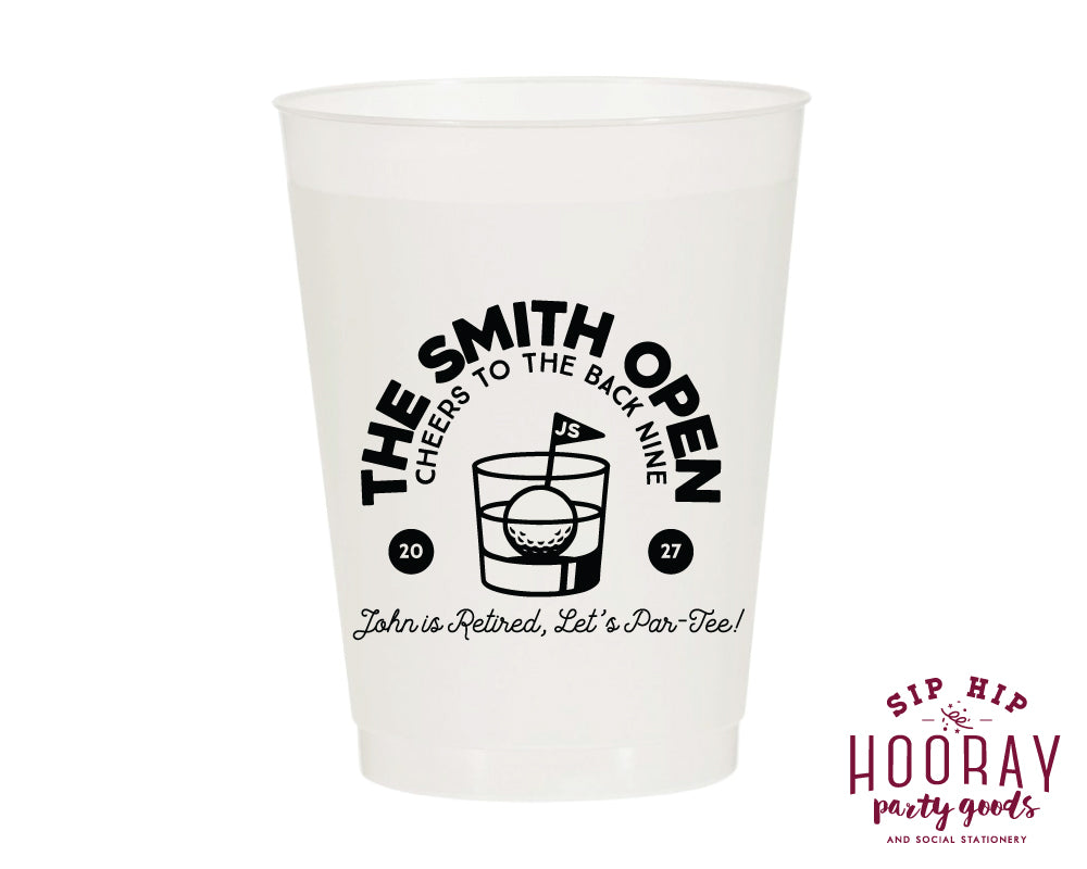 Custom Golf Retirement Par Tee Back Nine Frosted Cups