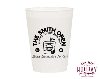 Custom Golf Retirement Par Tee Back Nine Frosted Cups