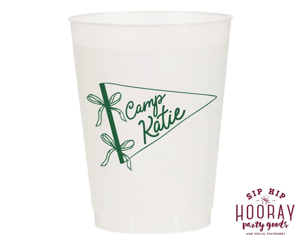 Custom Camp Pennant Frosted Cups