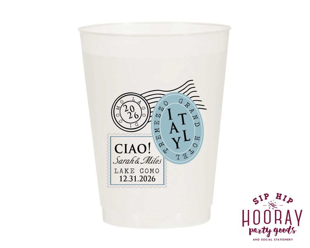Personalized Travel Stamp Full Color Frosted Cups
