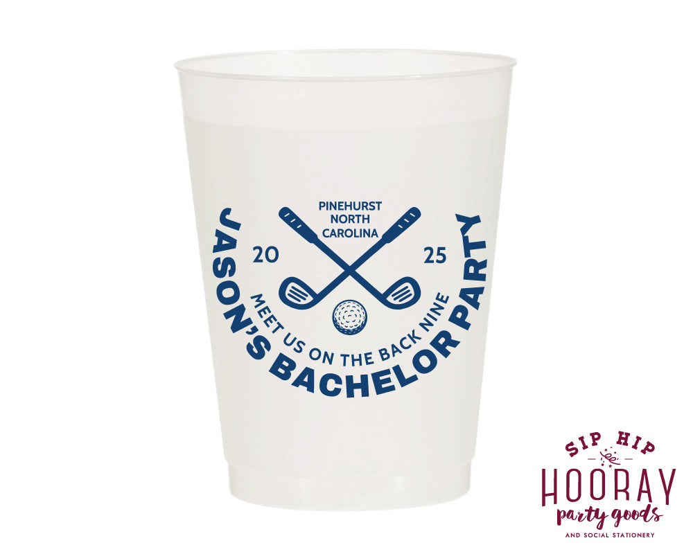 Golf Bachelor Party Back Nine Custom Frosted Cups
