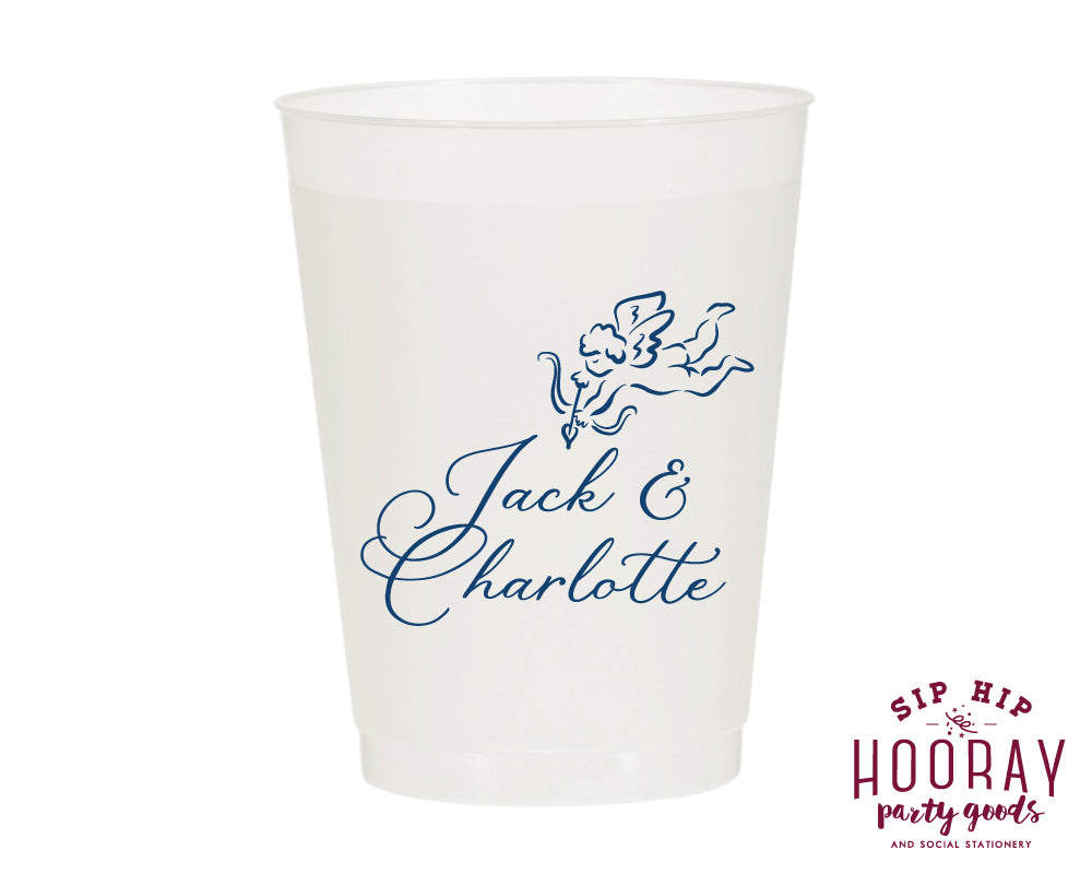 Custom Cupid Wedding Frosted Cups