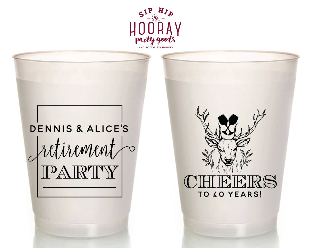 Custom Retirement Party Bash Frosted Cups