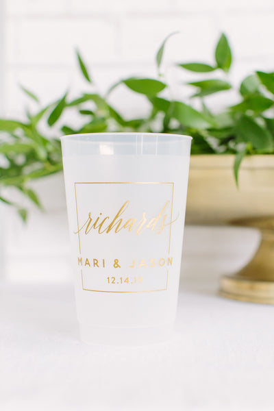 Modern Last Name Frosted Cups