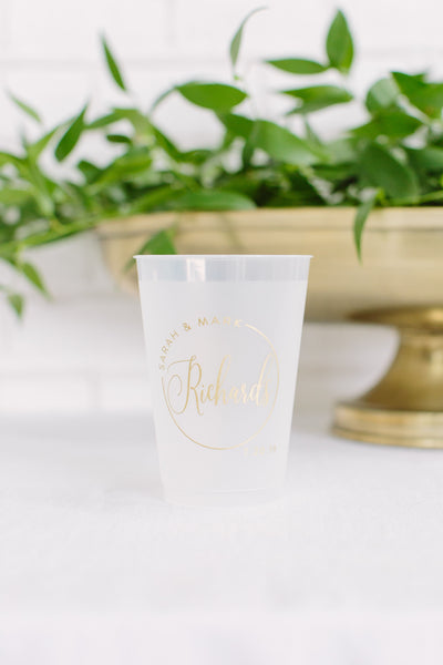 Modern Last Name Frosted Cups