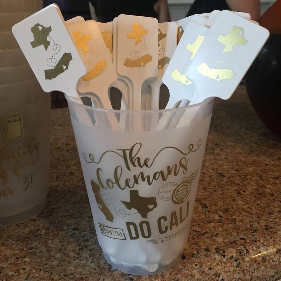 State To State Going Away Party Custom Stir Sticks