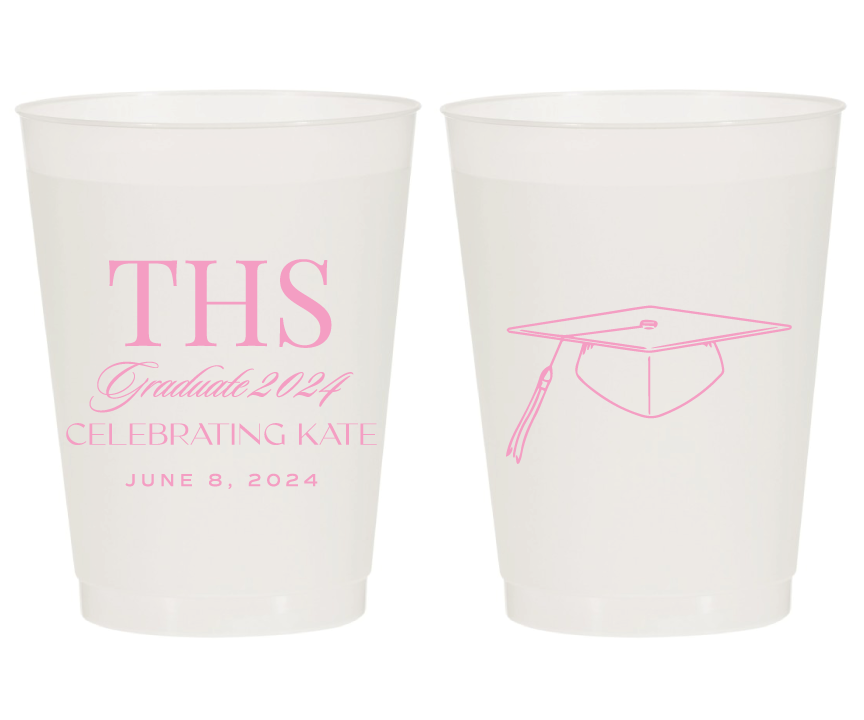 Grad Cap Graduation Party Frosted Cups