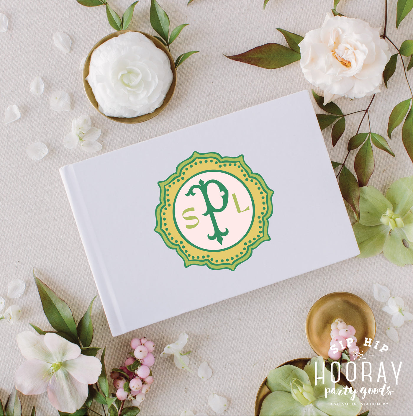 At Home Collection | Custom Initials Guest Book