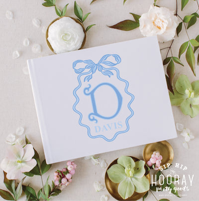 At Home Collection | Monogram Bow Guest Book