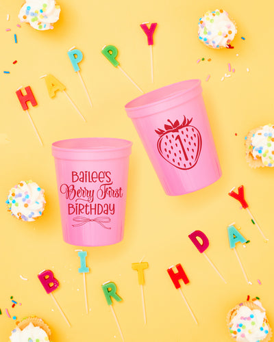 Berry First Birthday Stadium Cups