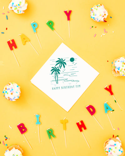 Custom Tropical Birthday Napkins