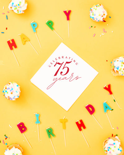 Celebrating 75 Years Custom Napkins