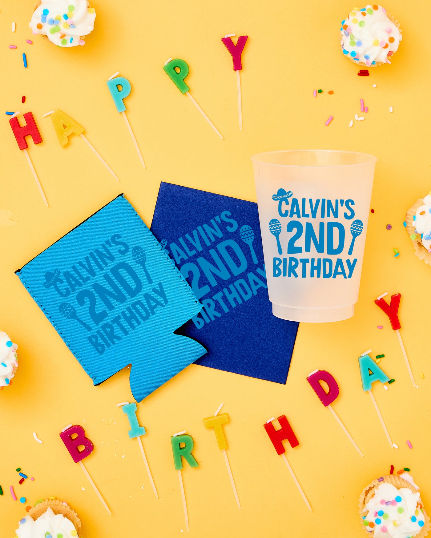 Let's Fiesta 2nd Birthday Neoprene Can Coolers
