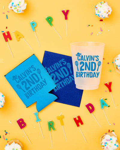 Let's Fiesta 2nd Birthday Neoprene Can Coolers