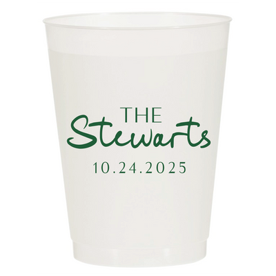 Hand Written Name Wedding Frosted Cups