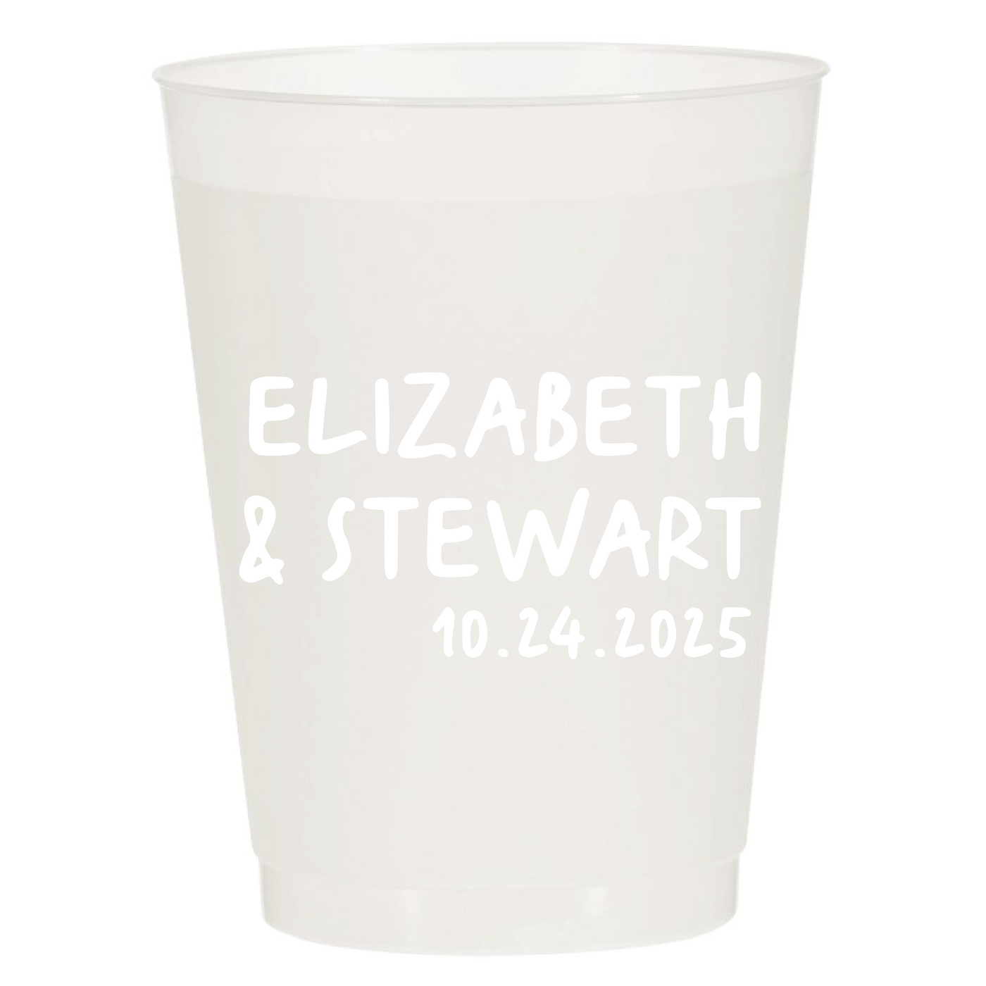 Hand Written Names Wedding Frosted Cups