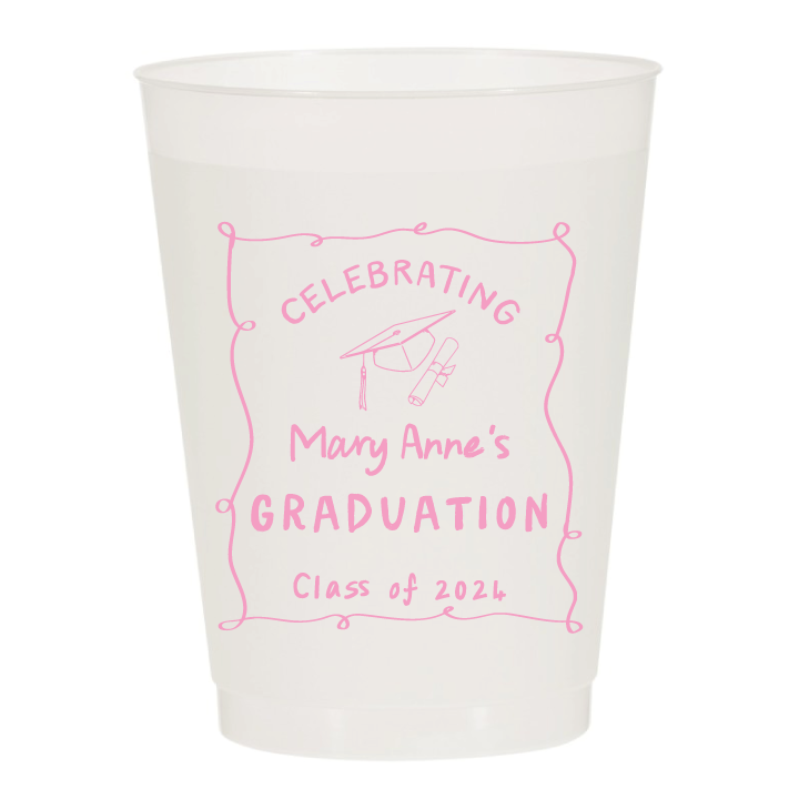 Handrawn Edge Graduation Party Frosted Cups