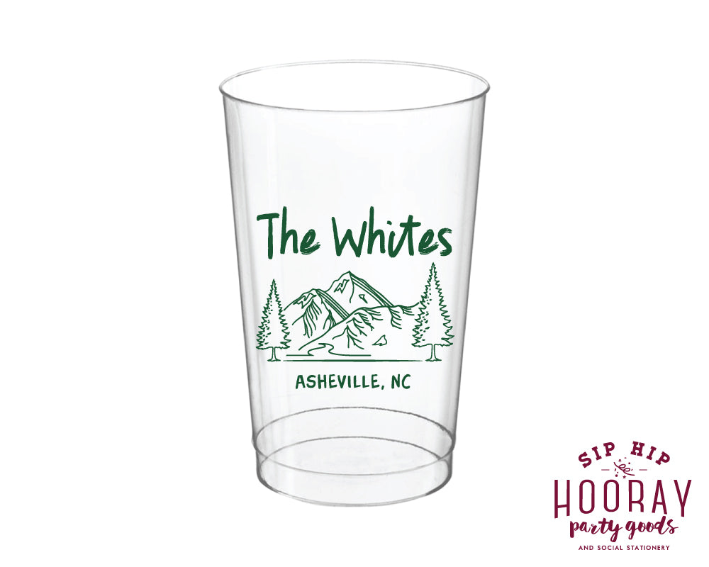 Custom Family Vacation Mountain Trip Hard Plastic Cups